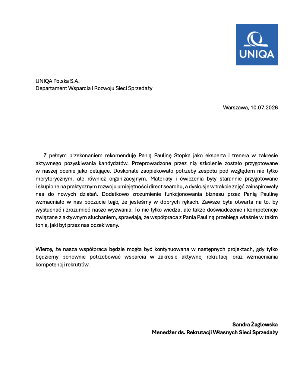 Referencje Paulina Stopka